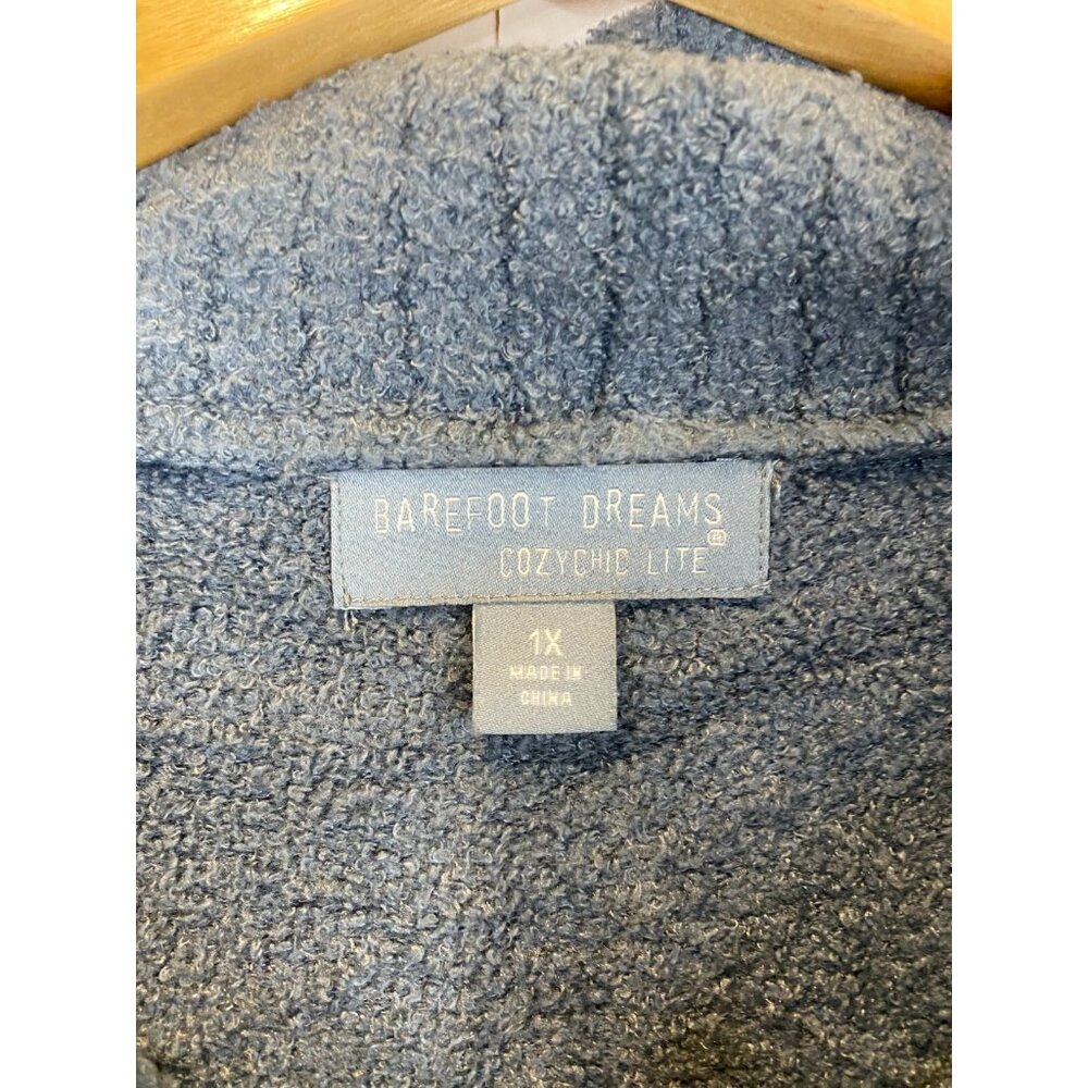Barefoot Dreams CozyChic Lite Half Zip Tunic Sweater Size 1X Dark Blue - Picture 4 of 9